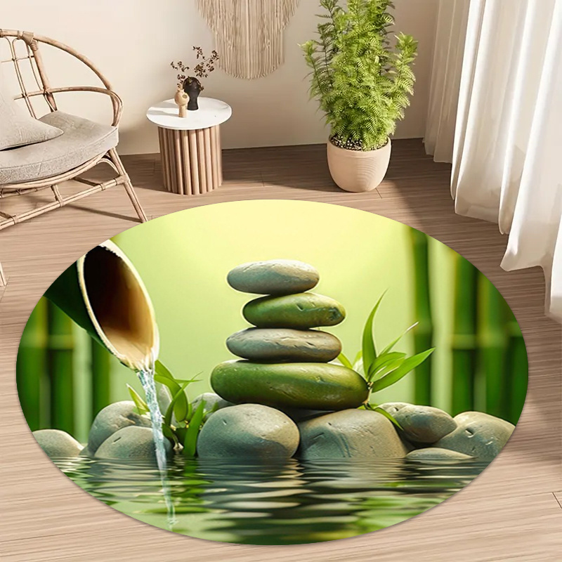 Wellness Spa With Hotel - Tappeto Rotondo Zen in Bambù e