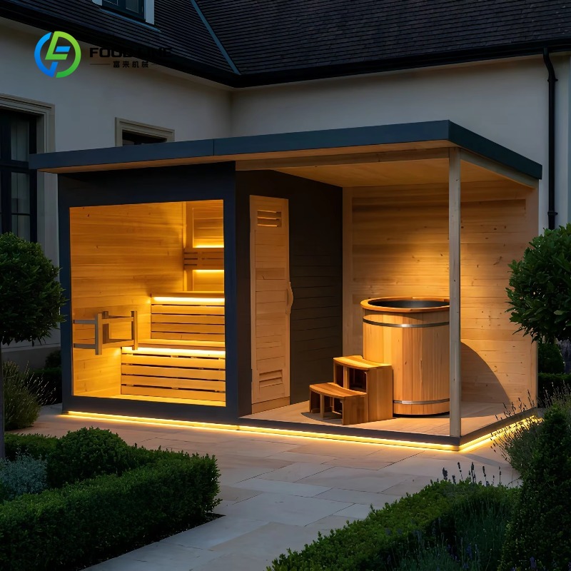 Spa Wellness Resorts - Sauna Esterna Personalizzata con Combinazione Vasca